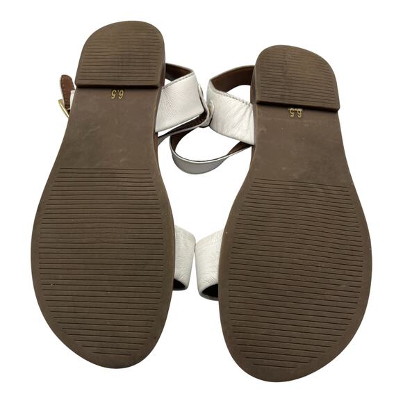 Steve Madden Dina Ankle Strap Leather Flat Sandals White Size 6.5M - Picture 7 of 9